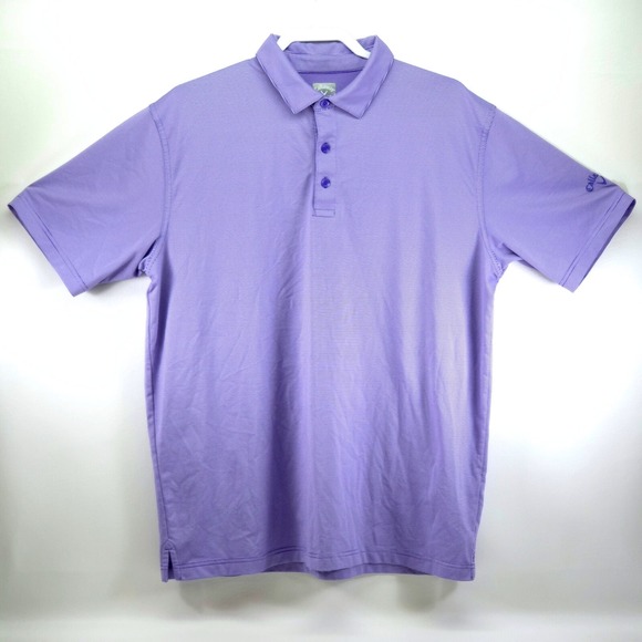 Callaway Golf Polo Shirt Mens Large Purple Stripe Opti-Dri Performance Athletic - Picture 1 of 16